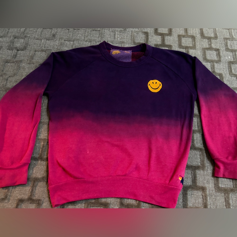 Aviator Nation ombré smiley face crewneck